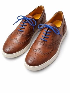 Undandy Men’s Brown Leather Brogue Sneakers | EU 42 | Dress Sneaker